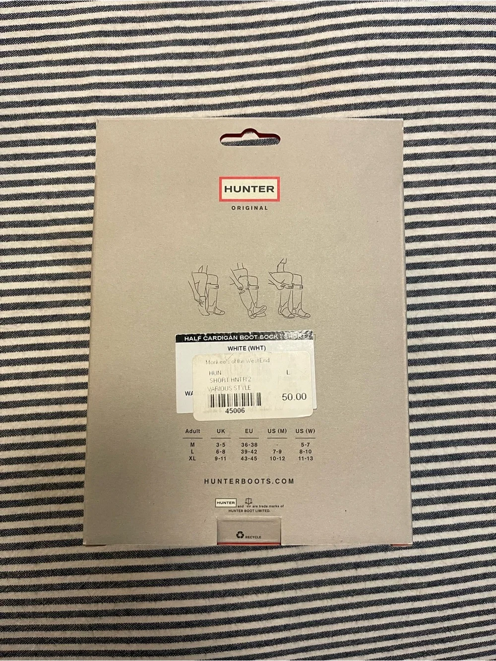 Hunter White Boot Socks
